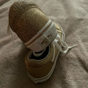 Girls gold sparkly Vans